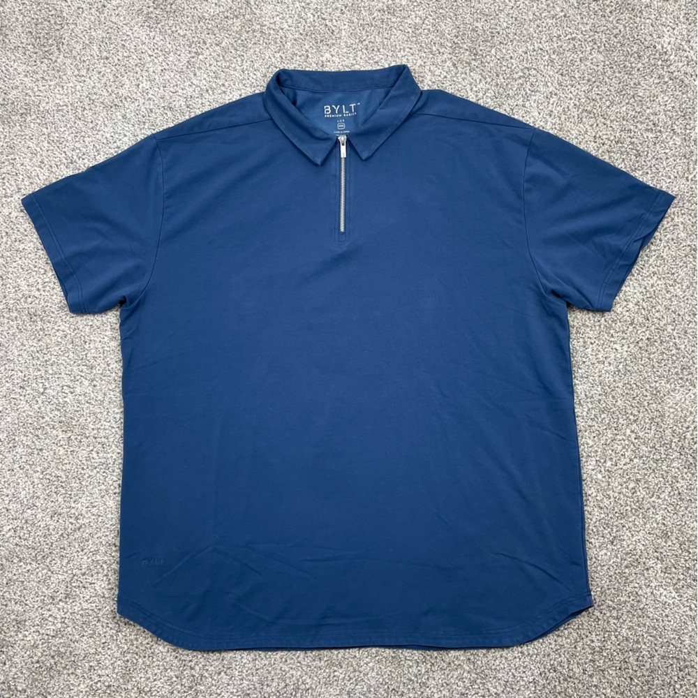 BYLT Basics shortsleeve polo 1/4 zip color: Wave XXXL